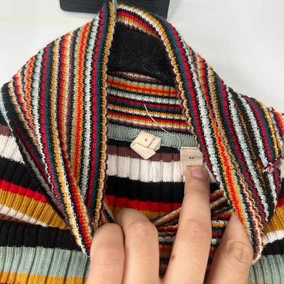 Moth by Anthropologie Fawcett Striped Ribbed Turtleneck Sweater - Picture 4 of 8